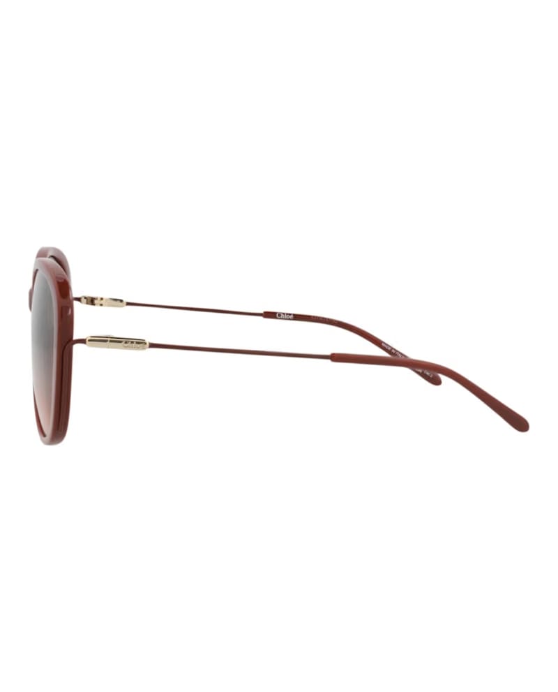 Chloe Round-Frame Recycled Acetate Sunglasses Brown Brown Green (CH0175SK-30014202-004)