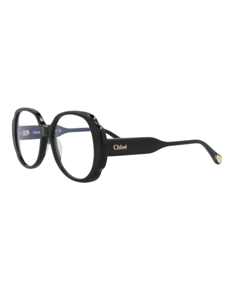Chloe Round-Frame Recycled Acetate Sunglasses Black Black Transparent (CH0196S-30014696-001)