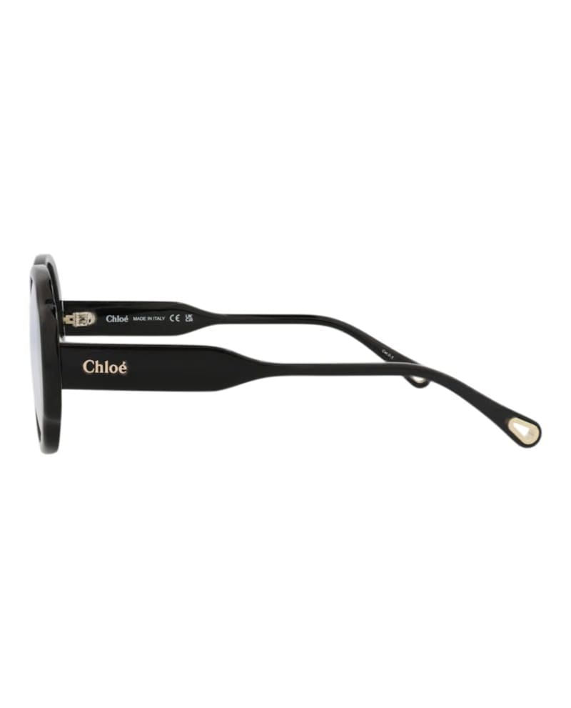 Chloe Round-Frame Recycled Acetate Sunglasses Black Black Transparent (CH0196S-30014696-001)