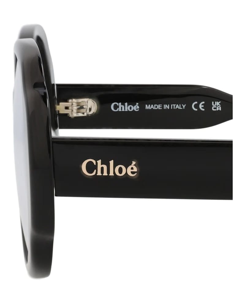 Chloe Round-Frame Recycled Acetate Sunglasses Black Black Transparent (CH0196S-30014696-001)