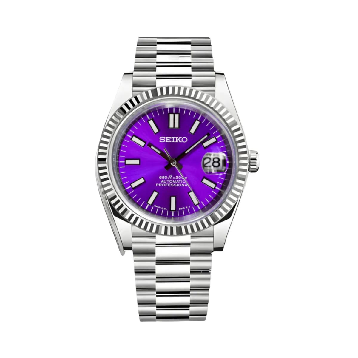 Seiko Mod Datejust Violet Purple