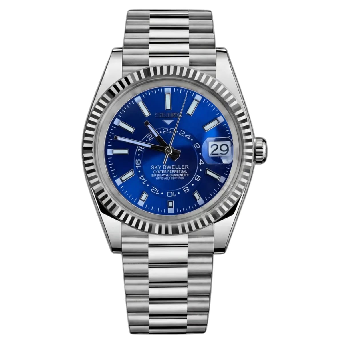 Seiko Mod Datejust Sky Dweller Blue