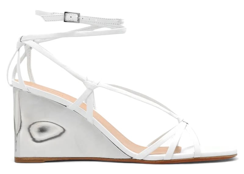 Chloe Rebecca Wedge Sandals White (Women's)
