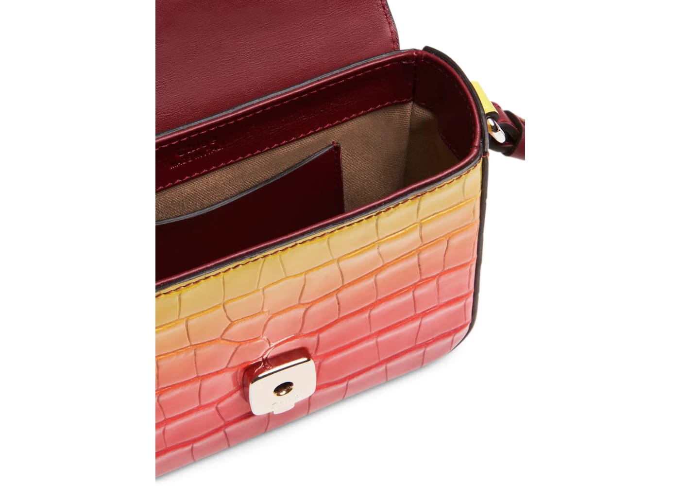 Chloe C Croco Mini Yellow/Red