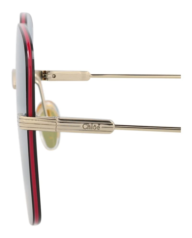 Chloe Square-Frame Metal Sunglasses Gold Gold Blue (CH0134S-30013647-004)