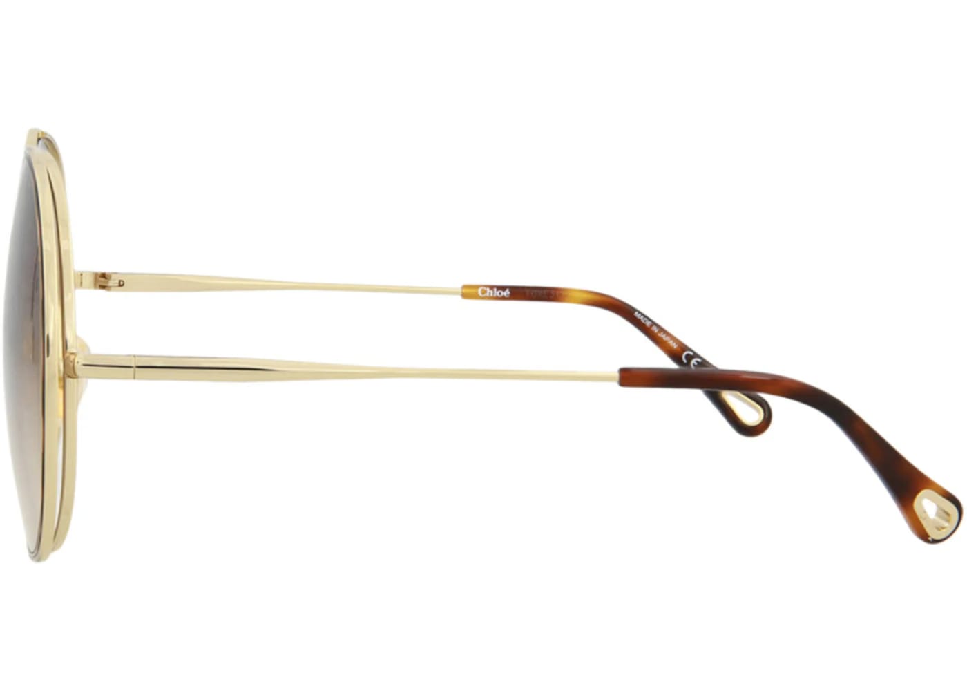 Chloe Round-Frame Metal Sunglasses Gold Gold Brown (CH0037S-30009777-001)