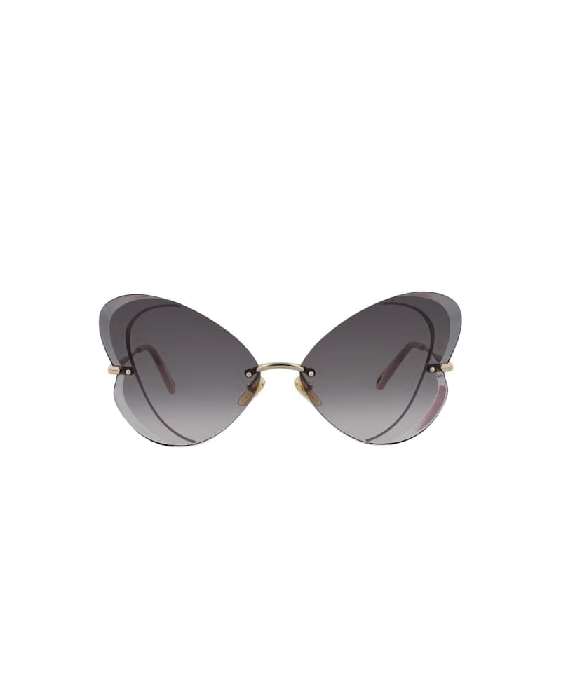 Chloe Cat Eye-Frame Metal Sunglasses Gold Gold Grey (CH0064S-30011506-001)