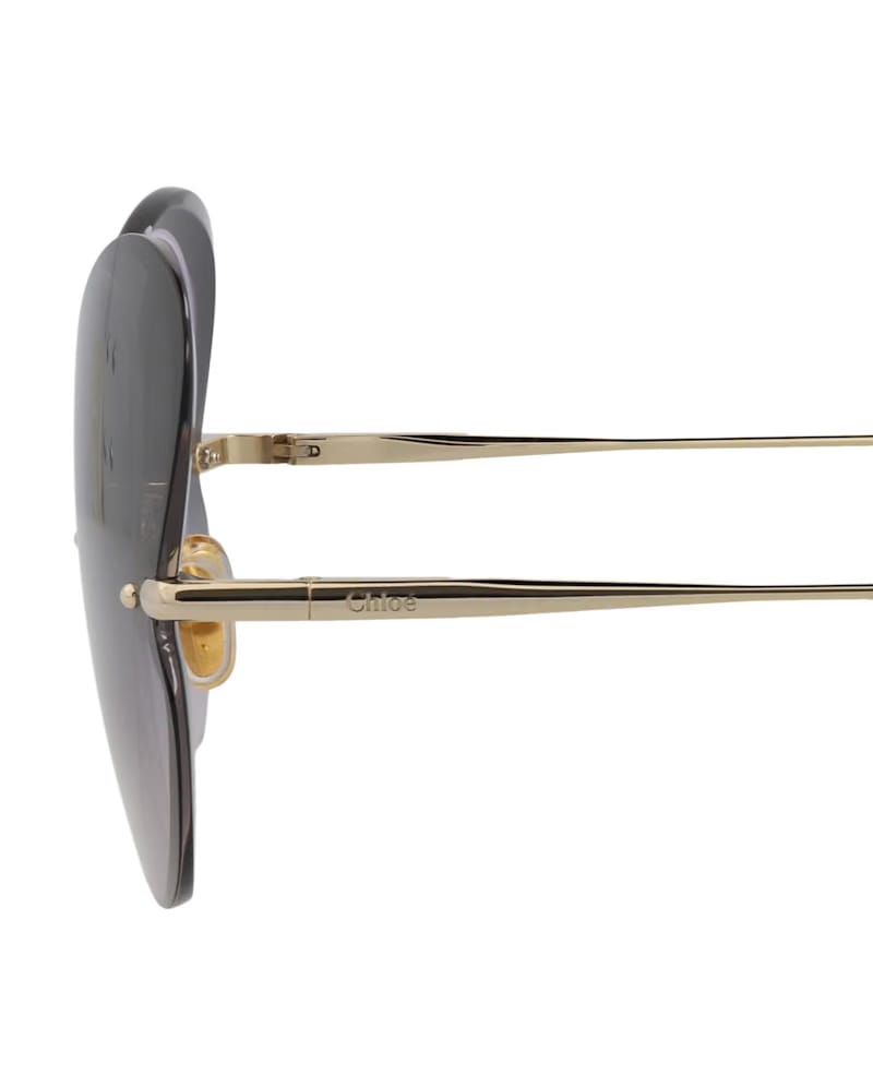 Chloe Cat Eye-Frame Metal Sunglasses Gold Gold Grey (CH0064S-30011506-001)