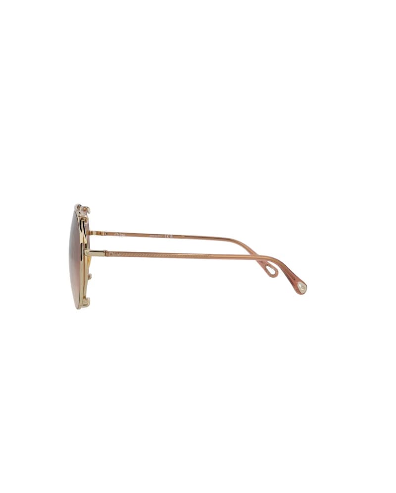 Chloe Round-Frame Metal Sunglasses Gold Brown (CH0041S-30009770-003)
