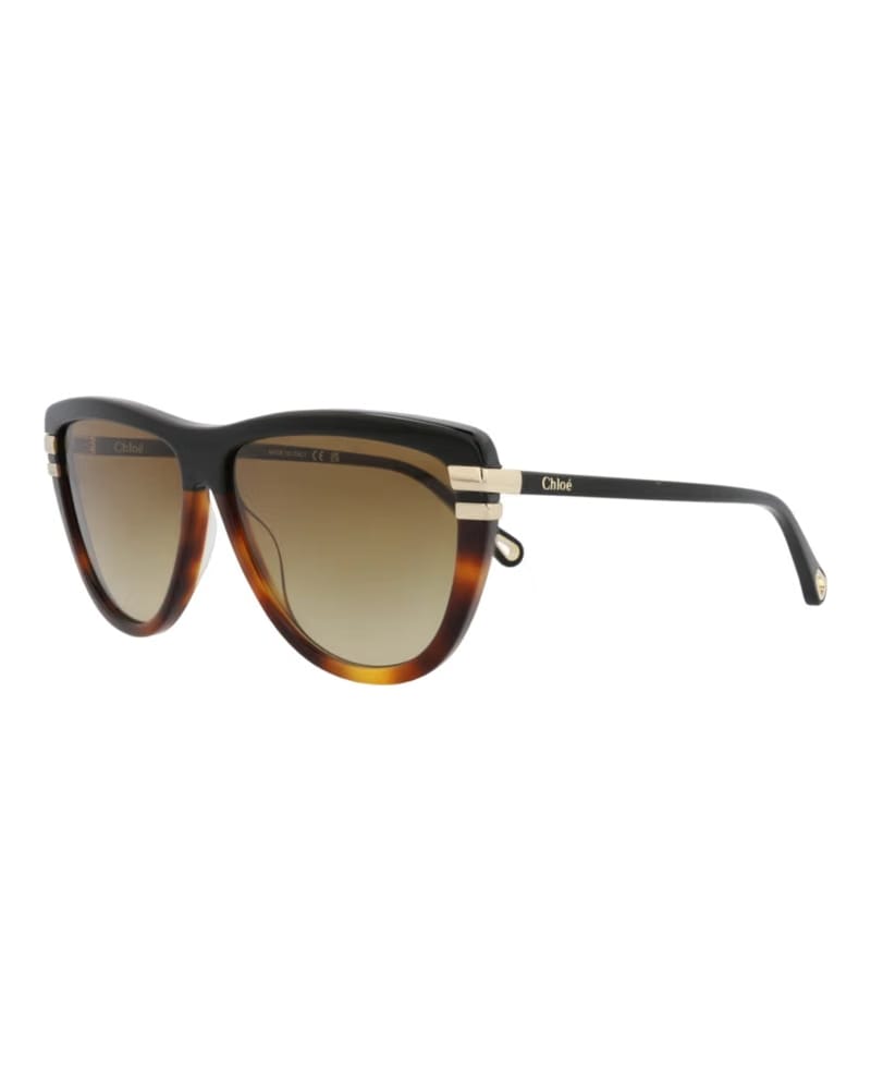 Chloe Square-Frame Recycled Acetate Sunglasses Black Black Brown (CH0203S-30014676-003)