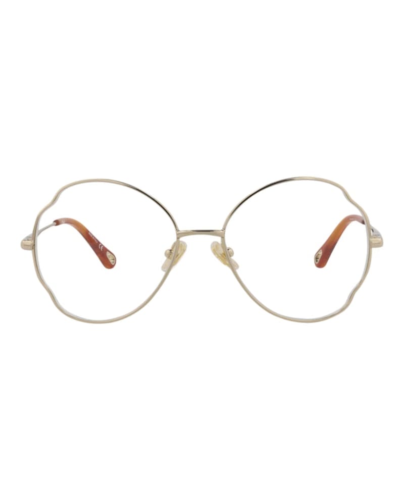 Chloe Round-Frame Metal Optical Frames Gold Gold Transparent (CH0097O-30012431-001)