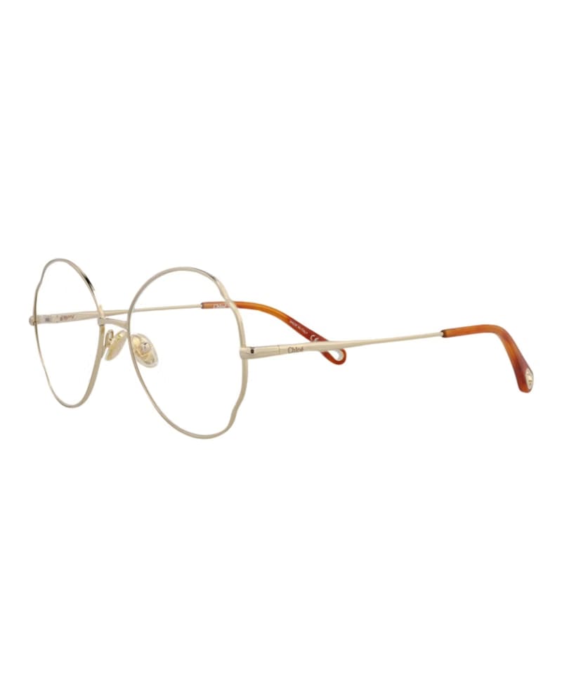 Chloe Round-Frame Metal Optical Frames Gold Gold Transparent (CH0097O-30012431-001)