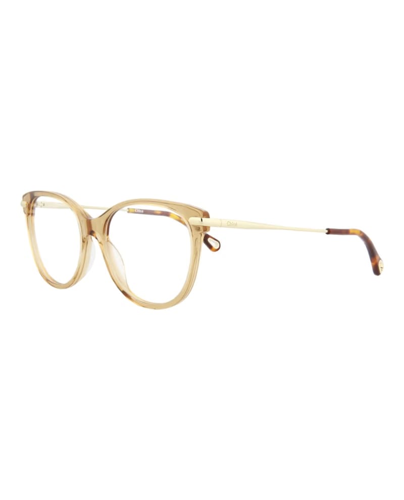 Chloe Cat Eye-Frame Bio Acetate Optical Frames Brown Gold Transparent (CH0058O-30011443-007)