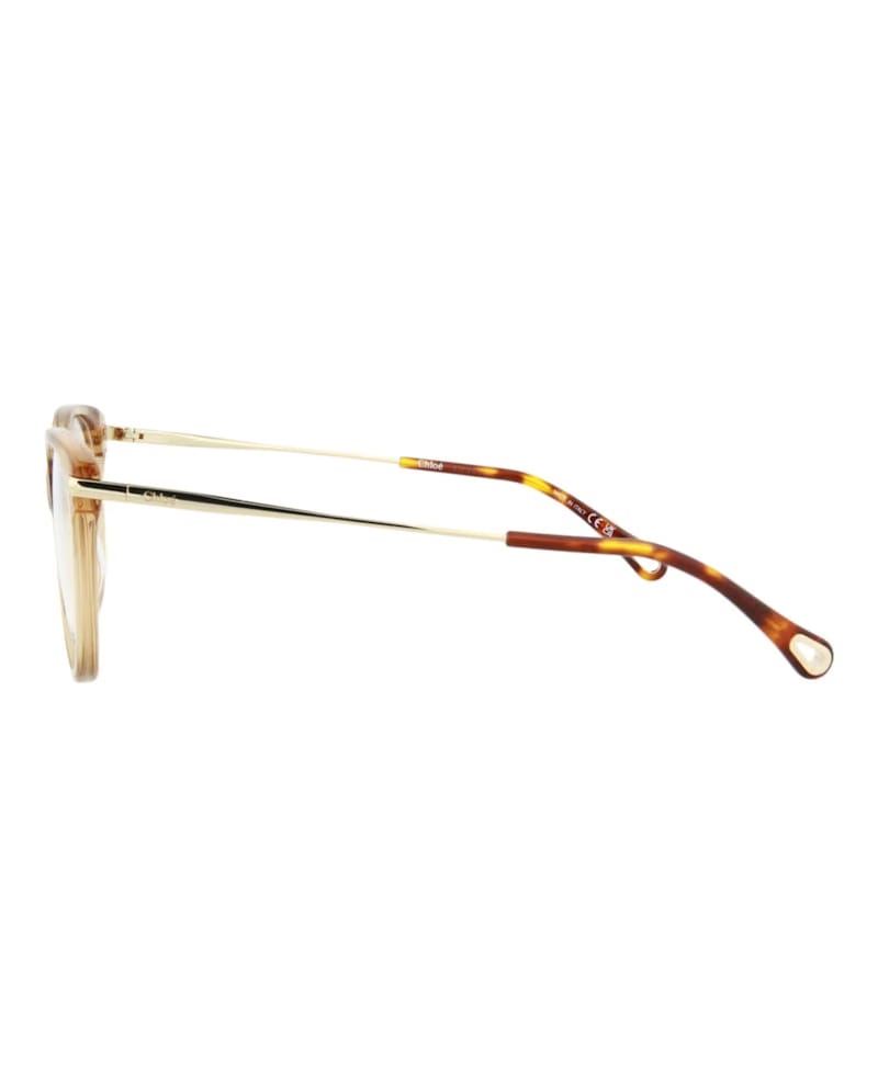 Chloe Cat Eye-Frame Bio Acetate Optical Frames Brown Gold Transparent (CH0058O-30011443-007)