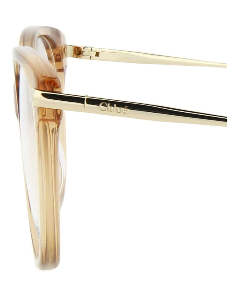 Chloe Cat Eye-Frame Bio Acetate Optical Frames Brown Gold Transparent (CH0058O-30011443-007)