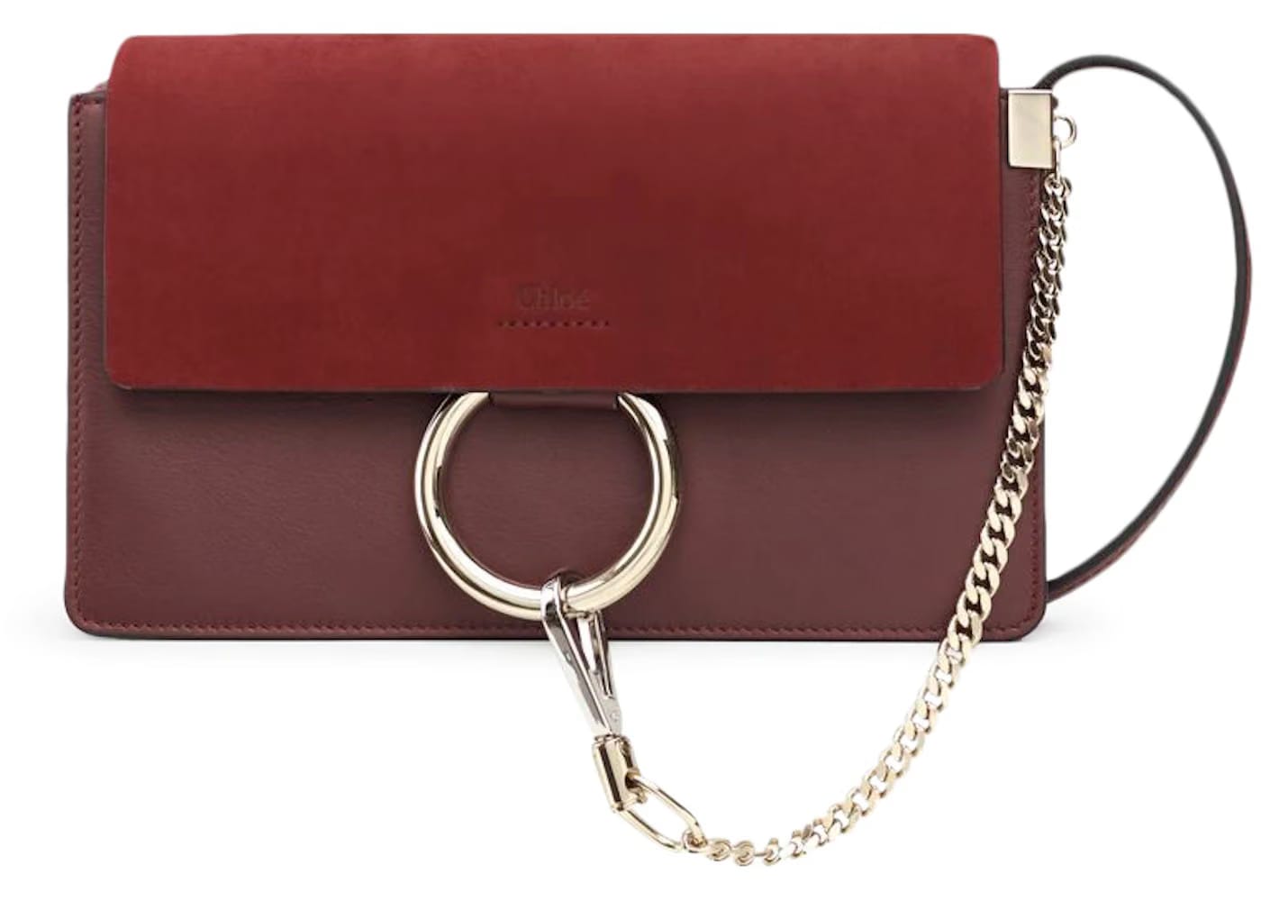 Chloe Faye Smooth/Suede Small Plum Purple