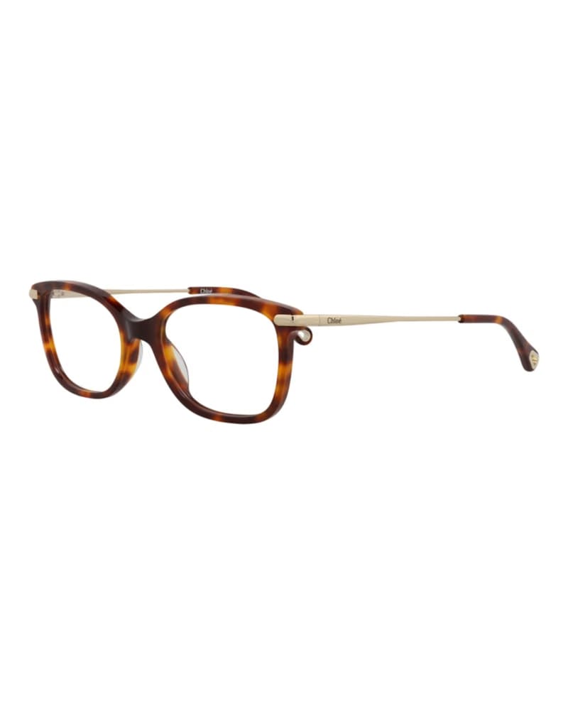 Chloe Square-Frame Bio Acetate Optical Frames Havana Gold Transparent (CH0059O-30011441-001)