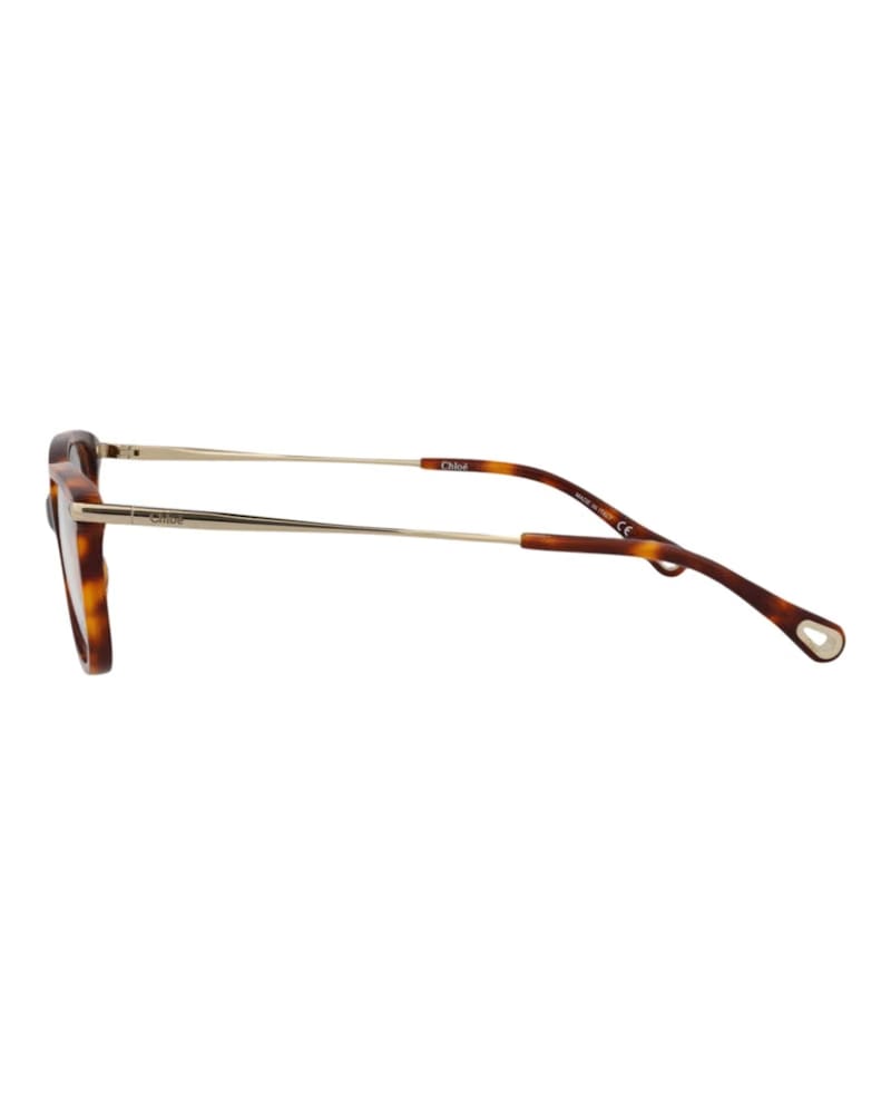 Chloe Square-Frame Bio Acetate Optical Frames Havana Gold Transparent (CH0059O-30011441-001)
