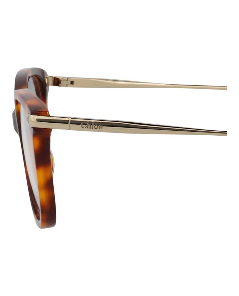 Chloe Square-Frame Bio Acetate Optical Frames Havana Gold Transparent (CH0059O-30011441-001)