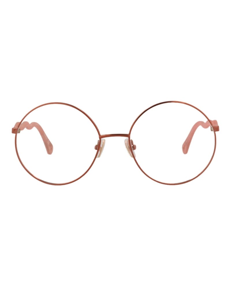 Chloe Round-Frame Metal Optical Frames Brown Pink Transparent (CH0057O-30011445-001)