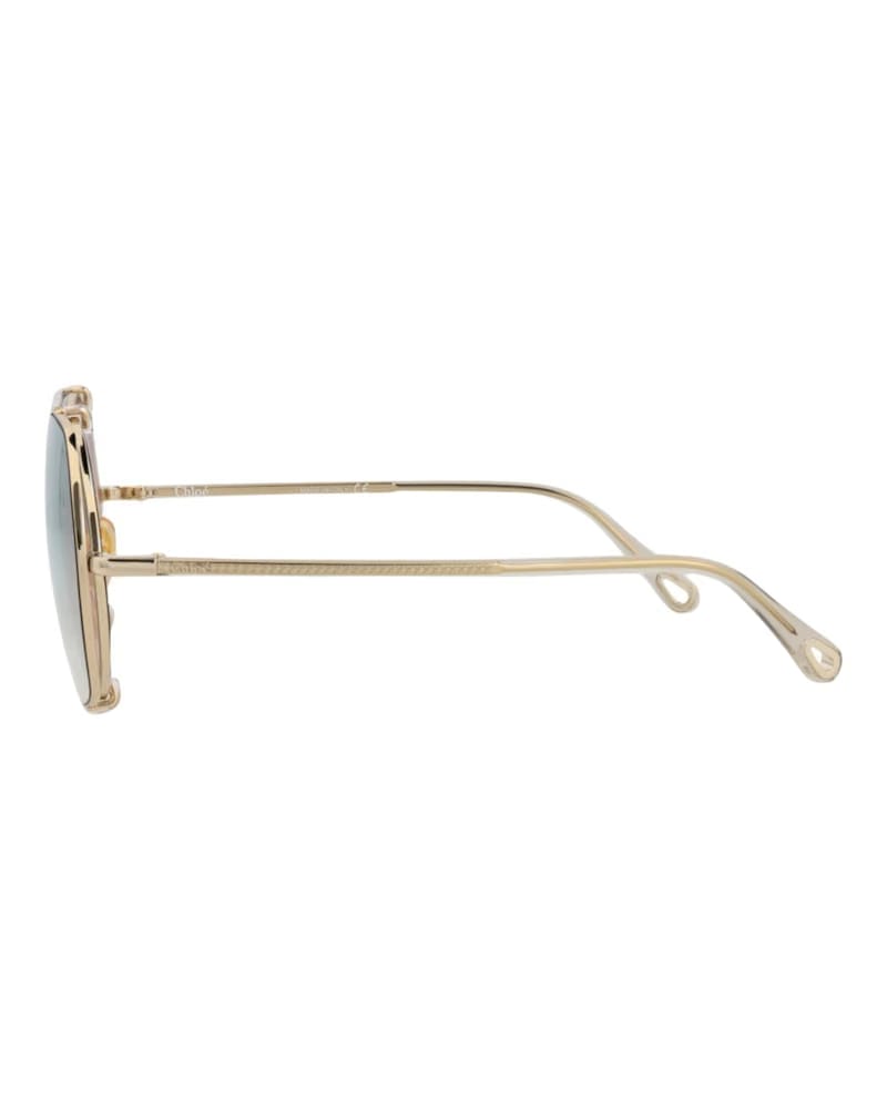 Chloe Square-Frame Metal Sunglasses Gold Beige Green (CH0042S-30009767-001)