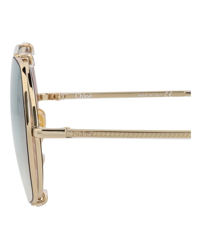 Chloe Square-Frame Metal Sunglasses Gold Beige Green (CH0042S-30009767-001)