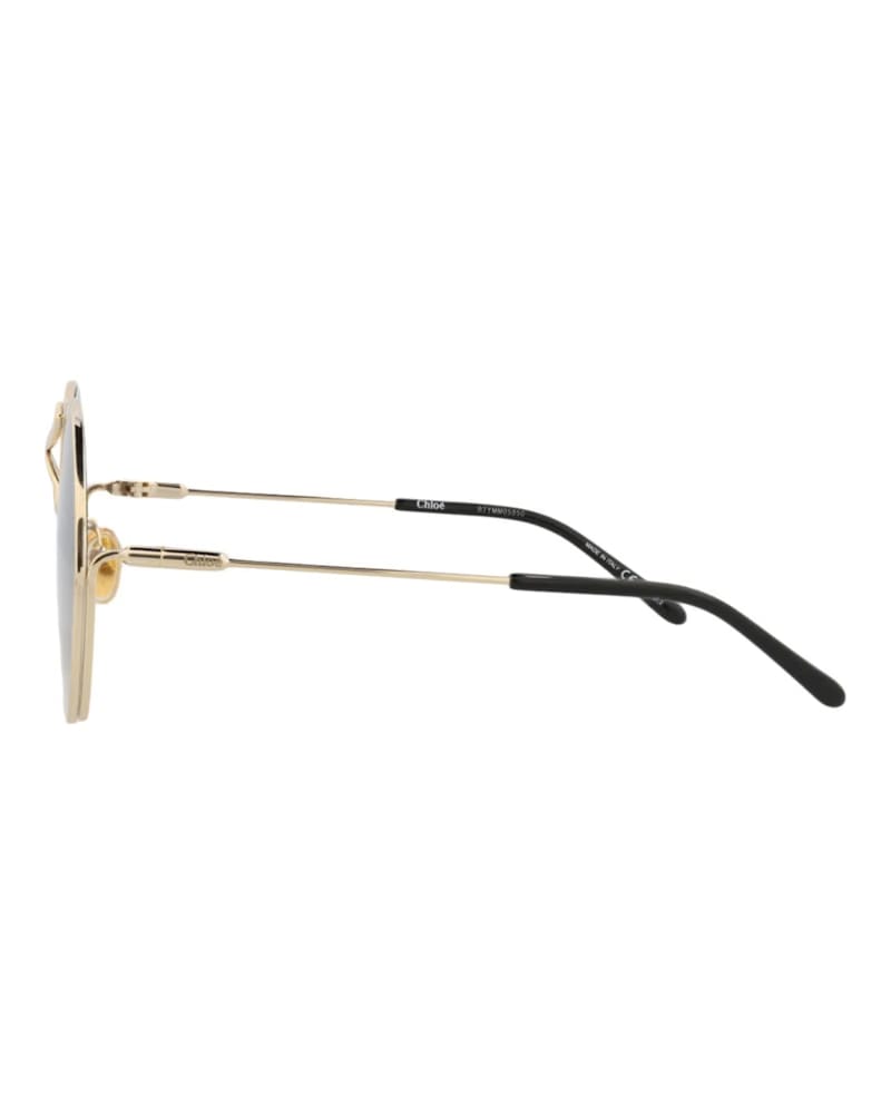 Chloe Round-Frame Metal Sunglasses Gold Gold Grey (CH0166S-30014096-001)