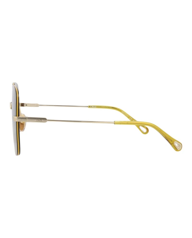 Chloe Square-Frame Metal Sunglasses Gold Gold Violet (CH0134S-30013647-003)