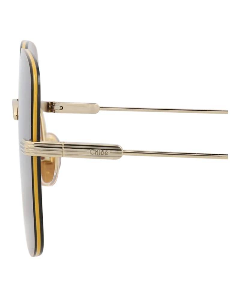 Chloe Square-Frame Metal Sunglasses Gold Gold Violet (CH0134S-30013647-003)