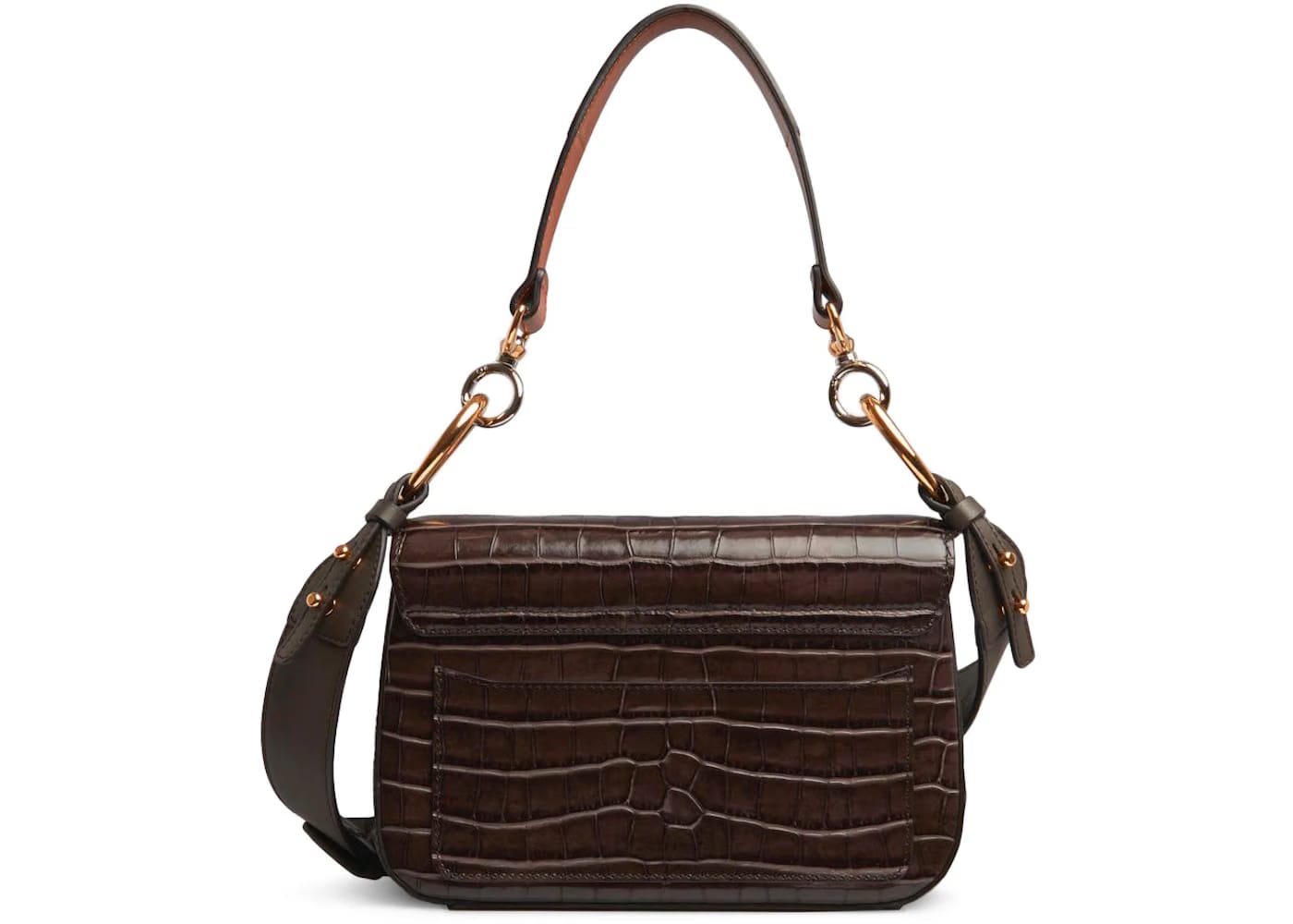 Chloe C Double Carry Croco Small Profound Brown