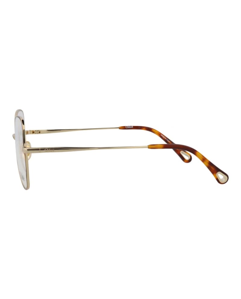Chloe Round-Frame Metal Optical Frames Havana Gold Transparent (CH0098O-30012434-004)