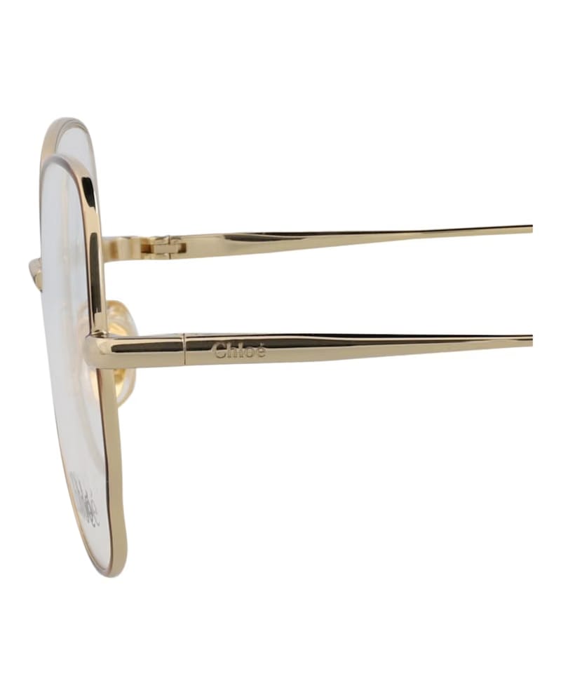 Chloe Round-Frame Metal Optical Frames Havana Gold Transparent (CH0098O-30012434-004)