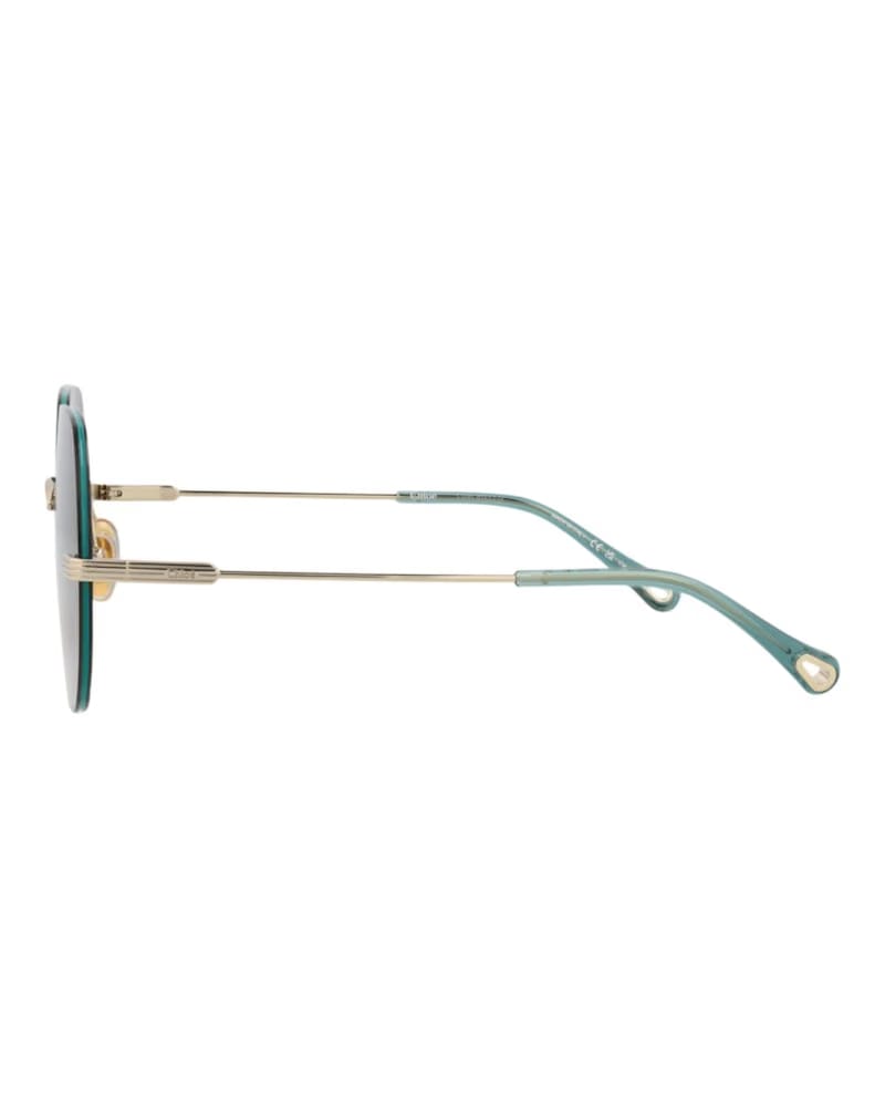 Chloe Round-Frame Metal Sunglasses Gold Gold Grey (CH0135S-30013590-001)