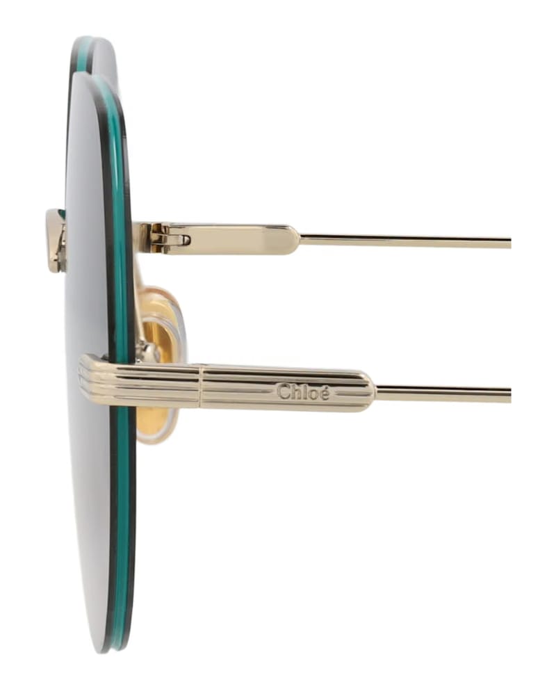 Chloe Round-Frame Metal Sunglasses Gold Gold Grey (CH0135S-30013590-001)