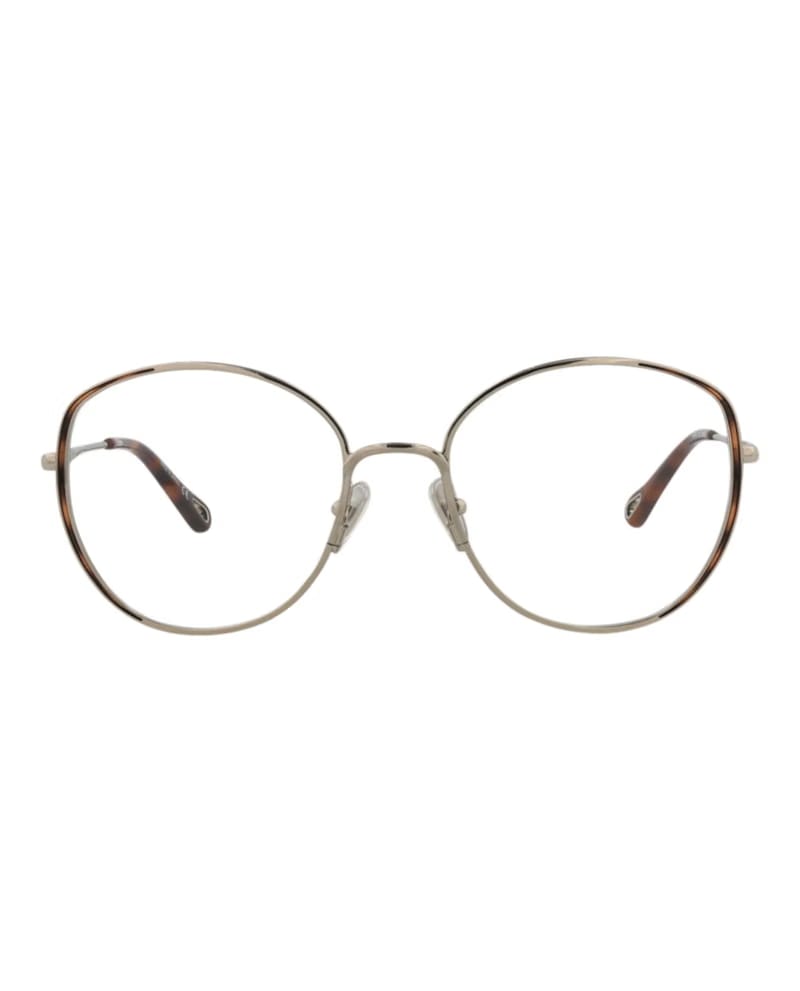 Chloe Round-Frame Metal Optical Frames Silver Silver Transparent (CH0039O-30009848-003)