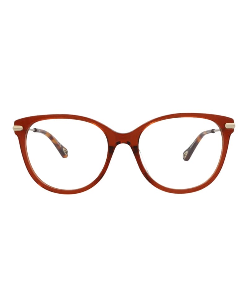 Chloe Cat Eye-Frame Bio Acetate Optical Frames Brown Gold Transparent (CH0058OA-30011514-002)