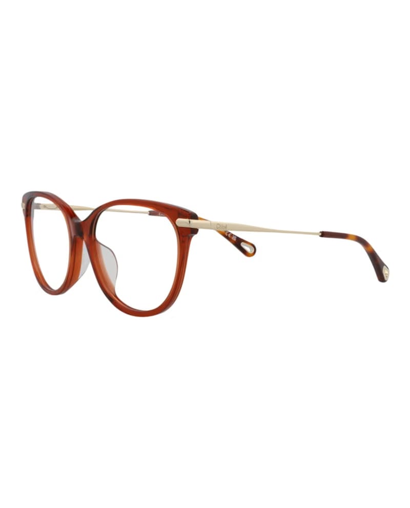 Chloe Cat Eye-Frame Bio Acetate Optical Frames Brown Gold Transparent (CH0058OA-30011514-002)