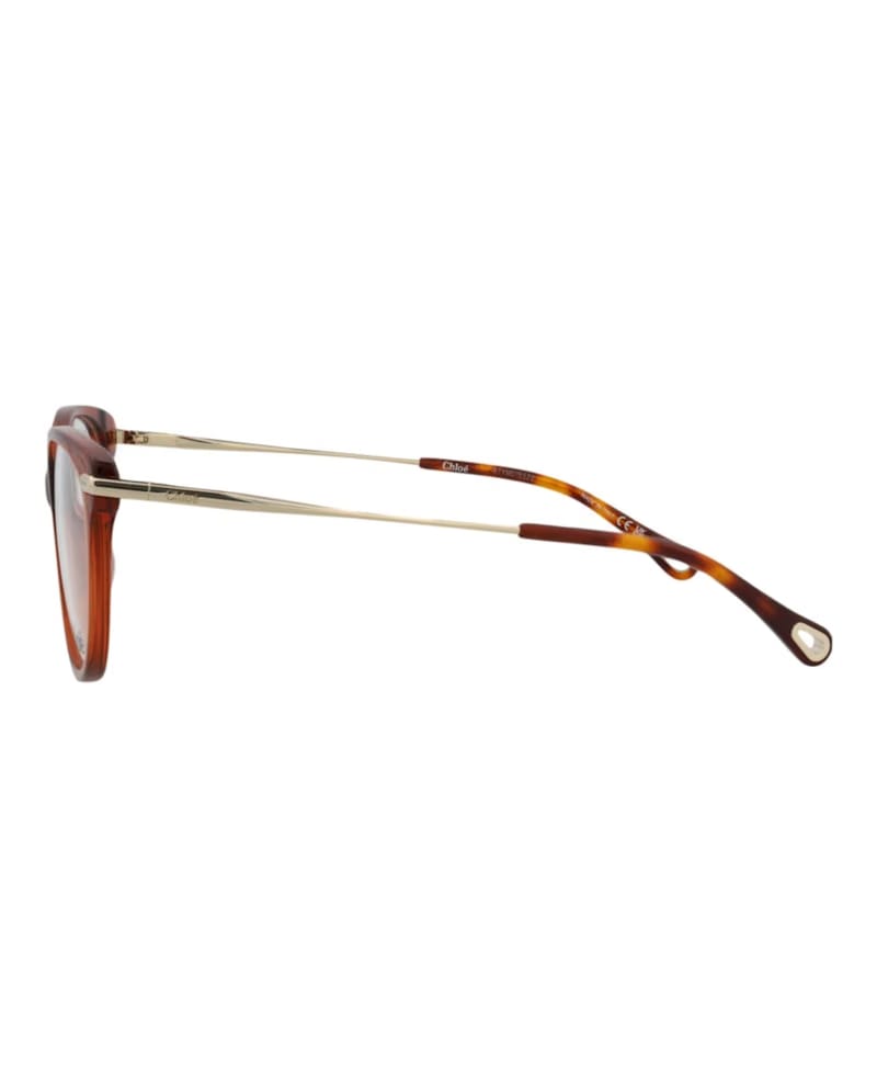 Chloe Cat Eye-Frame Bio Acetate Optical Frames Brown Gold Transparent (CH0058OA-30011514-002)