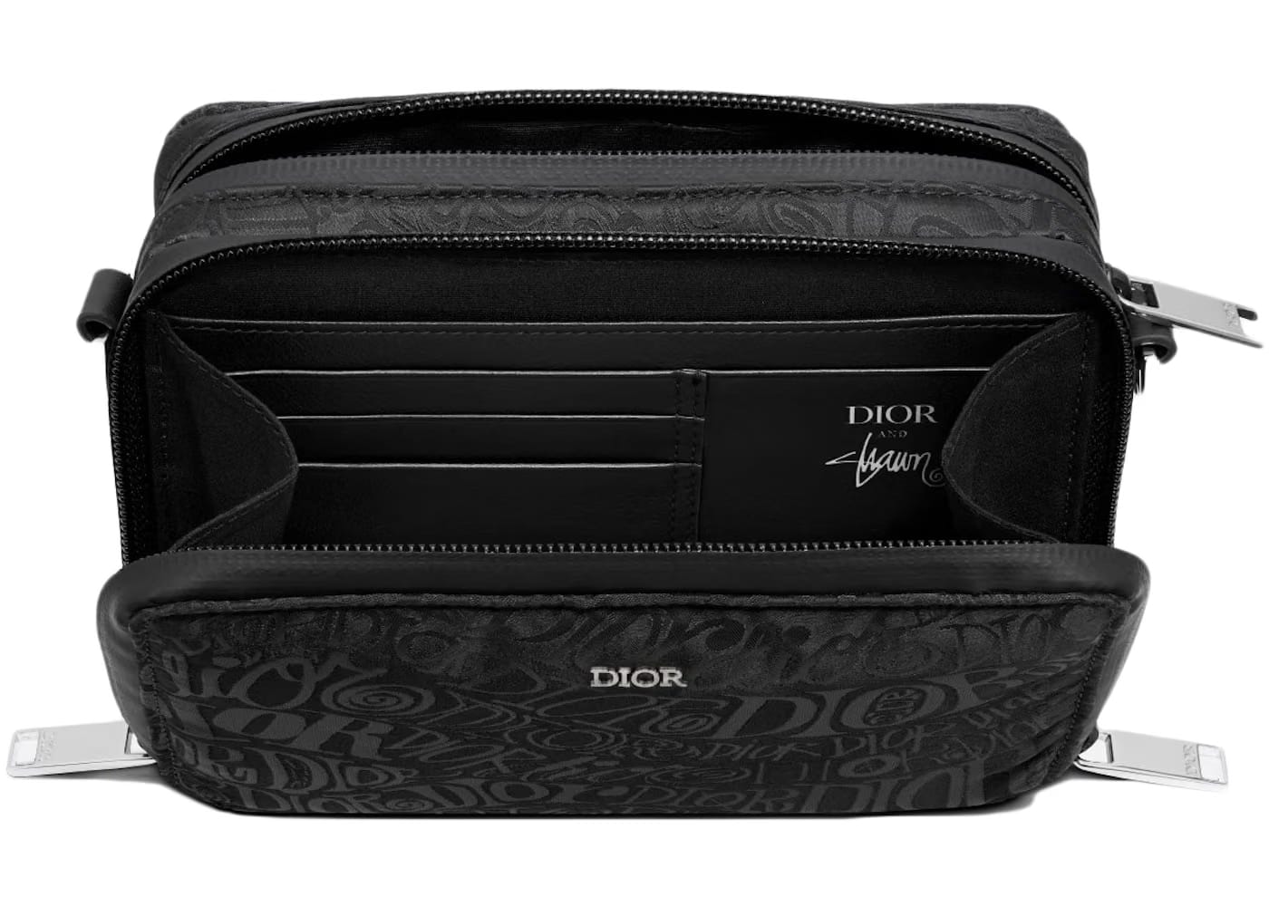 Dior And Shawn Pouch with Strap Nylon Jacquard Black