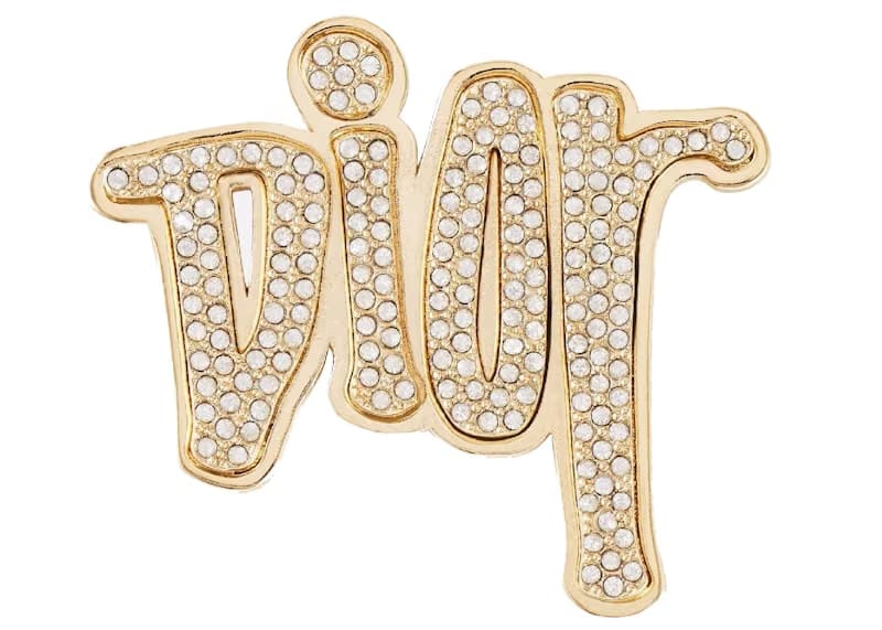 Dior And Shawn Brooch Gold-Tone Brass with Crystals