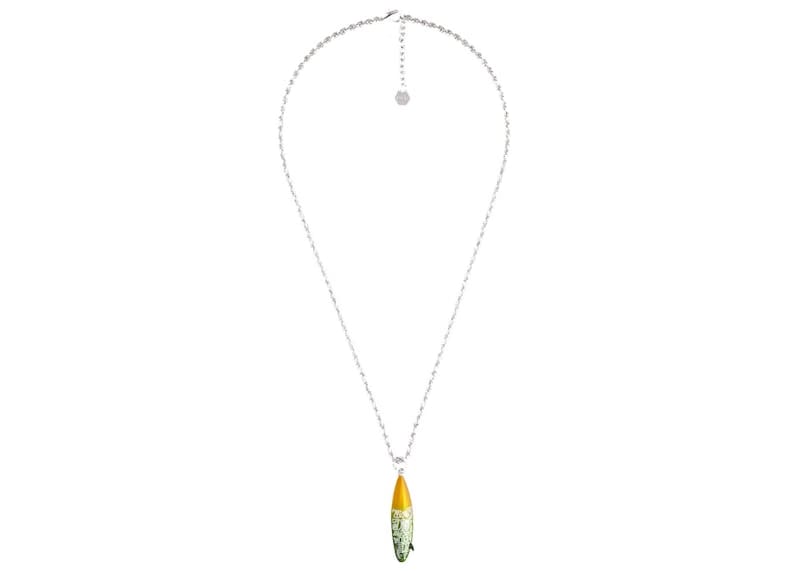 Dior And Shawn Surfboard Pendant Necklace Yellow/Green