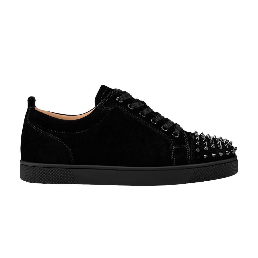 Christian Louboutin Louis Junior Spikes Veau Velours Sneaker Black