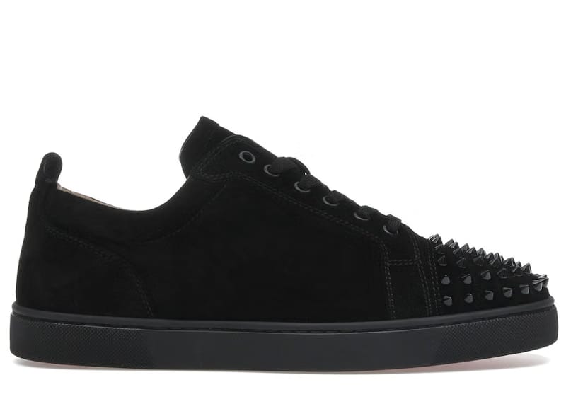 Christian Louboutin Louis Junior Spikes Veau Velours Sneaker Black