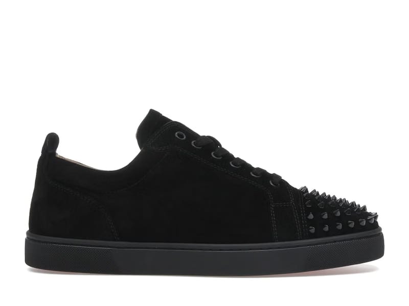 Christian Louboutin Louis Junior Spikes Veau Velours Sneaker Black
