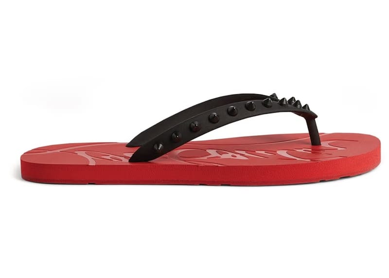 Christian Louboutin Loubi Flip Slide Red Black