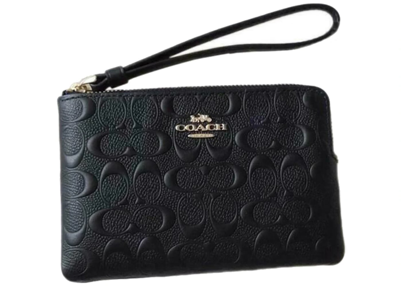 Coach Corner Zip Wristlet Black