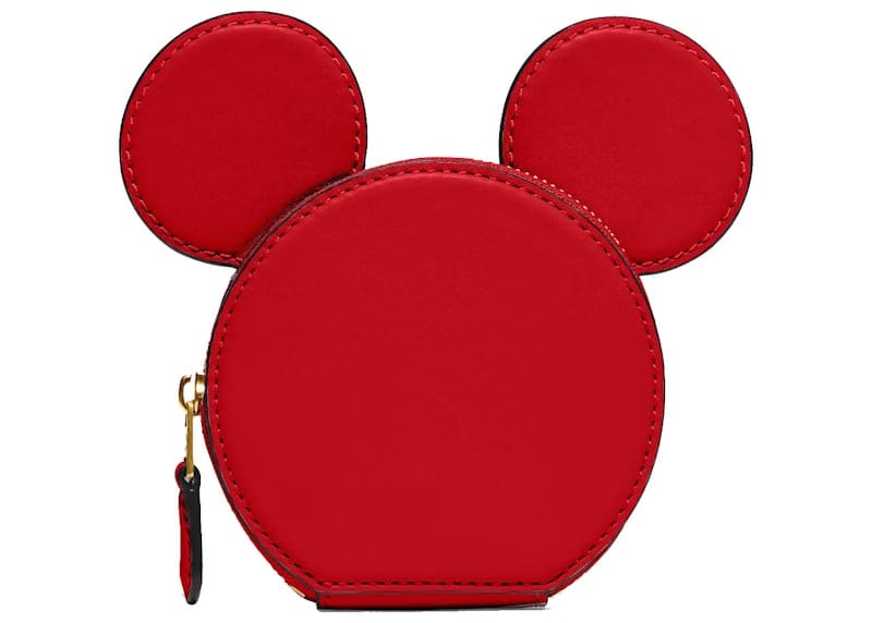 Coach x Disney Mickey Mouse Coin Case Electric Red