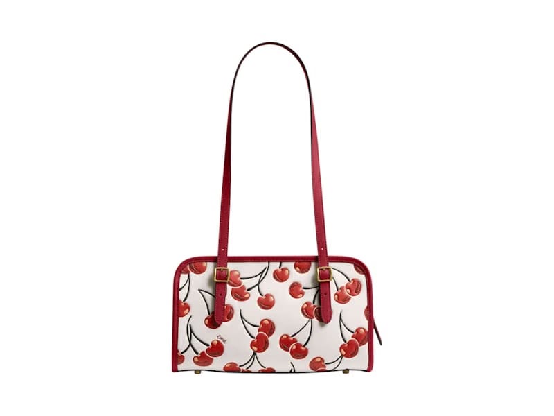 Coach Swing Zip Bag Cherry Print Brass/Chalk Multi