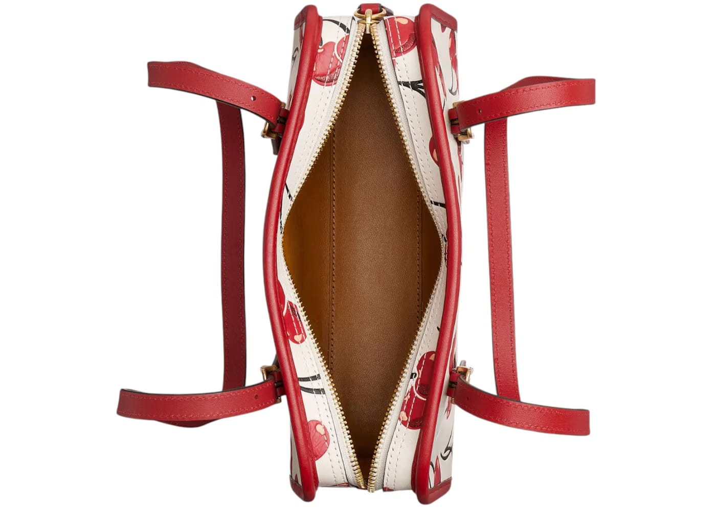 Coach Swing Zip Bag Cherry Print Brass/Chalk Multi