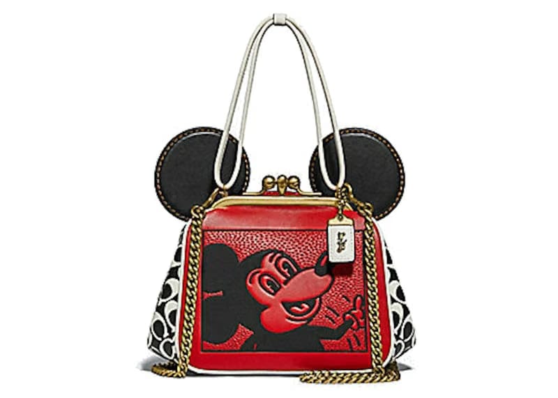 Coach x Keith Haring Disney Kisslock Bag Red/White